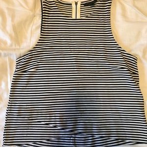 Banana Republic Black/White Striped Tank Sz XS